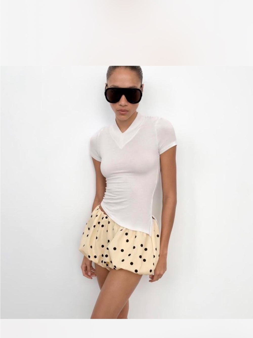 Zara Asymmetrical Vneck Tshirt